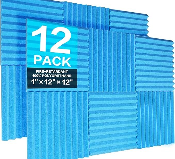 Jber Acoustic Foam Panels (12 Pack, Blue)